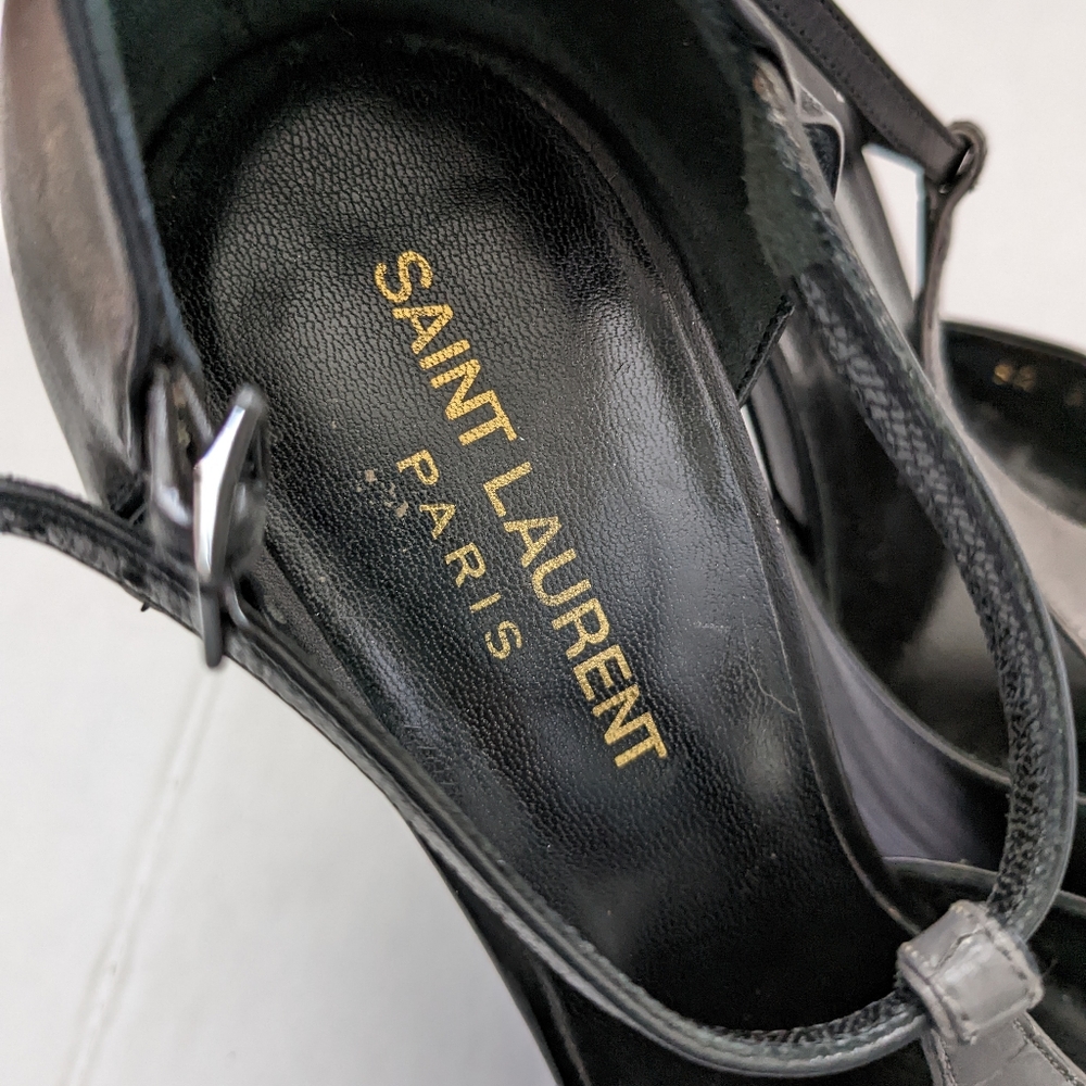Saint Laurent Tribute Grey Black Python Leather J… - image 7